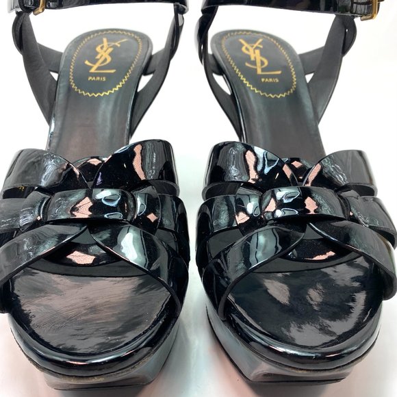 🌷❤️🔥FINAL SALE 🔥 NO OFFERS🌷💥Saint Laurent Tribute Patent Sandal 39.5 - Picture 5 of 9